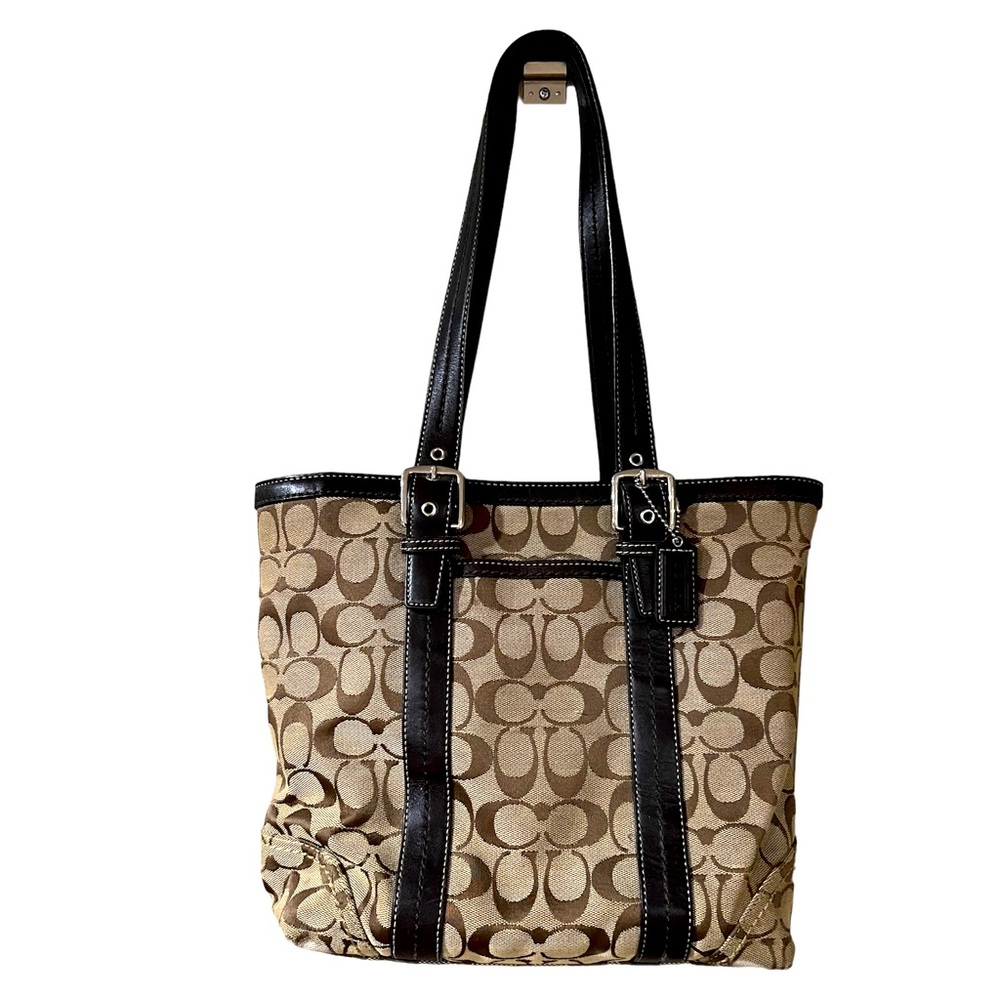 Coach Tote, tan and brown